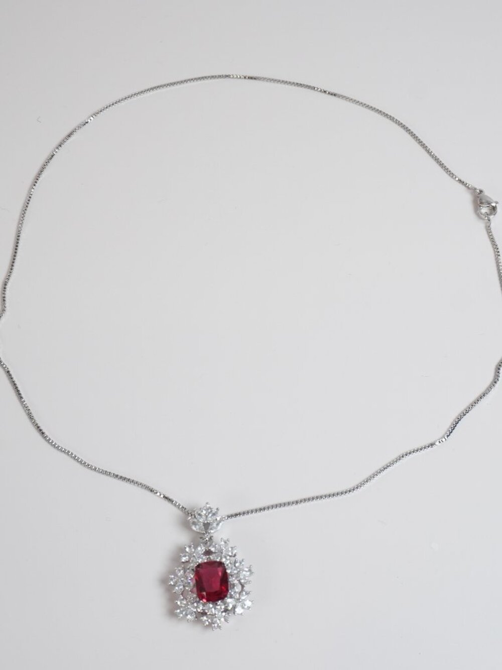 Red necklace bridal gift crystal